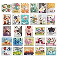 35 All Occasion Handmade Boxed Set of Assorted Greeting Cards - Embellished, Unique Designs with Coordinating Envelopes - Birthday, Baby, Wedding, Sympathy, Thinking of You Cards