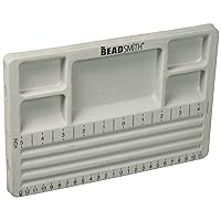 The BeadSmith Travel Bead Design in Beading Board and Gray Flock with Lid, 7.75 by 11.25-Inch
