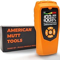AMERICAN MUTT TOOLS Pinless Moisture Meter for Drywall | Non-Destructive Wood Moisture Meter for Walls, Wood and Masonry | Moisture Detector for Drywall, Moisture Meter Drywall, Moisture Reader