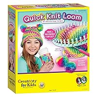 Creativity for Kids Quick Knit Loom Kit - Knitting Kit for Kids, Make Your Own Pom Pom Hat And Accessories, Knitting Loom Crafts for Kids