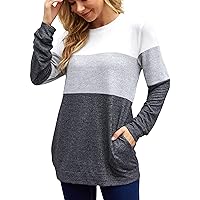 Womens Sweatshirts Long Sleeve Shirts for Women Crewneck Knit Sweater