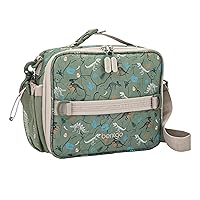 Bentgo® Kids Lunch Bag - Durable, Double-Insulated Lunch Bag for Kids 3+; Holds Lunch Box, Water Bottle, & Snacks; Easy-Clean Water-Resistant Fabric & Multiple Zippered Pockets (Dino Fossils)