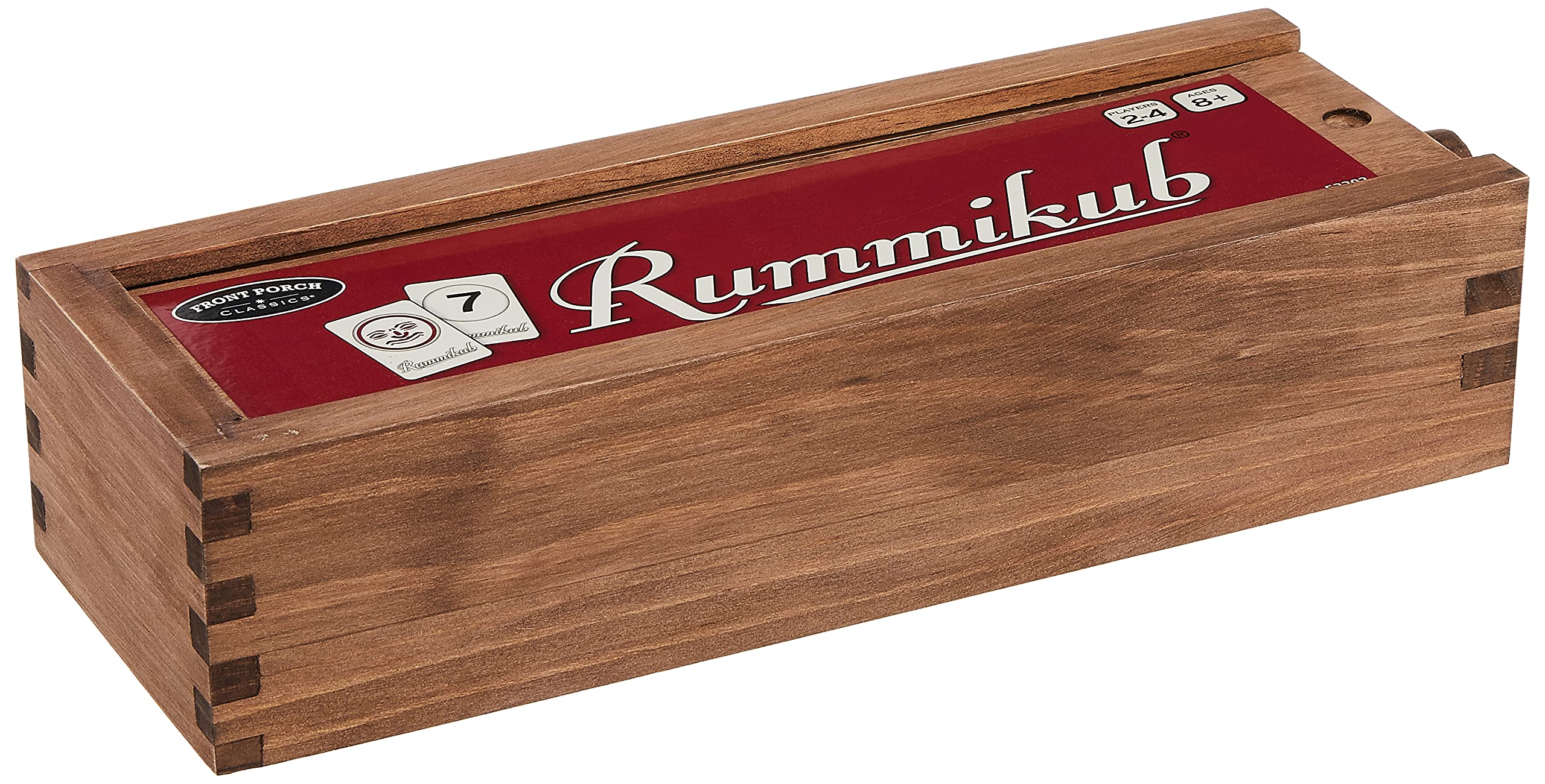 Front Porch Classics, Rummikub, Rummy Tile Board Game with Durable Wooden Rack and Case for Travel, 106 Tiles