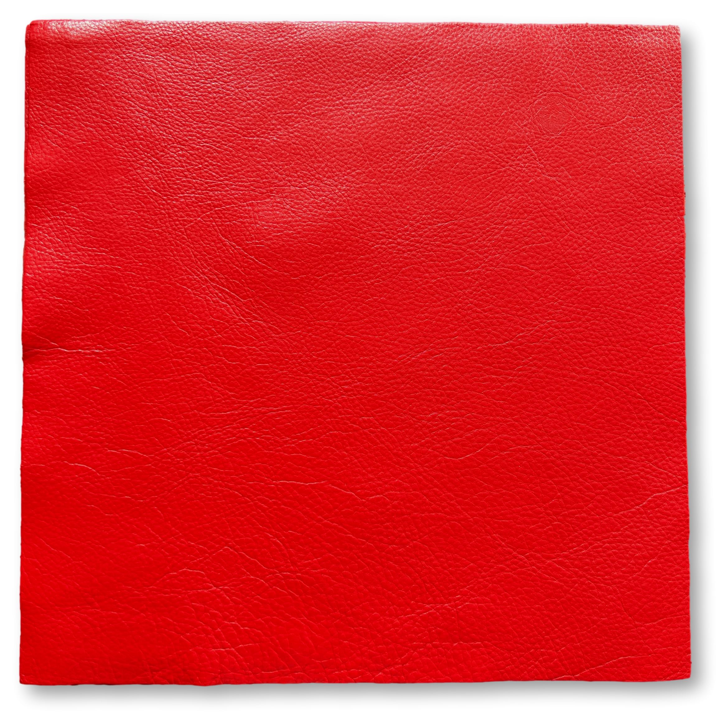 Natural Grain Cow Leathers: 12'' x 12'' Pre-Cut Leather Pieces (Red, 3 Pieces)