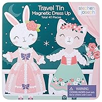Travel Tin Magnetic Dress Up,Bunny and Cat Small, 40 unique pieces