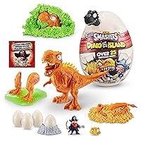 Smashers Dino Island Mega Egg T-Rex Toy by ZURU, Dinosaur Toys for Kids 5+, Includes 25 Surprises - Great Filled with Slime, Sand and More, Ages 5+