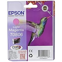 Epson Original C13T08064011 T0806 Light Magenta Ink Cart, Genuine