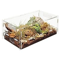 Micro Habitat Terrarium Enclosure for Small Ground Dwelling Reptiles, Amphibians, Spiders & Other Invertebrates, Large