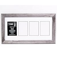 [10x20 4 Opening Glass Face Driftwood Like Picture Frame to Hold 4 by 6 Photographs Including 10 by 20 inch White Mat Collage