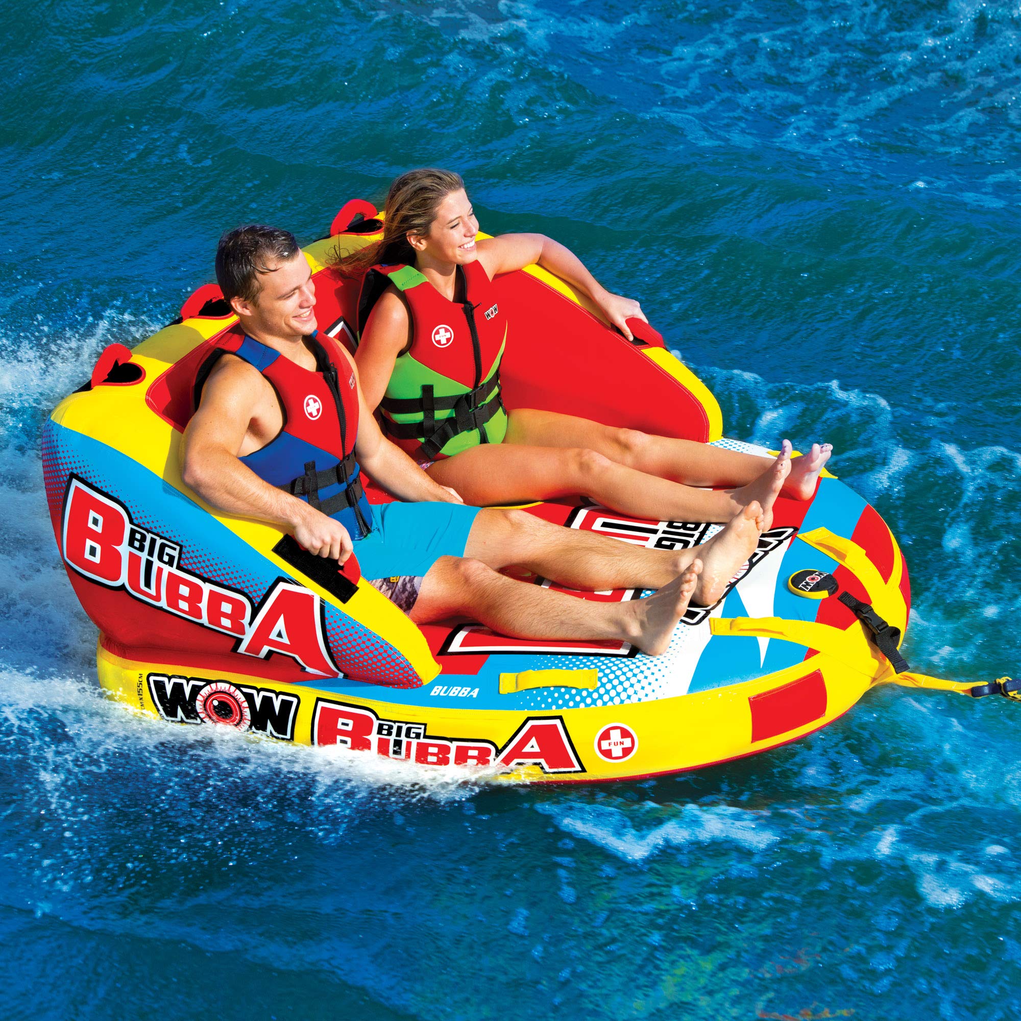Wow Sports Big Bubba 1 or 2 Persons Inflatable Towable Tube for Boating