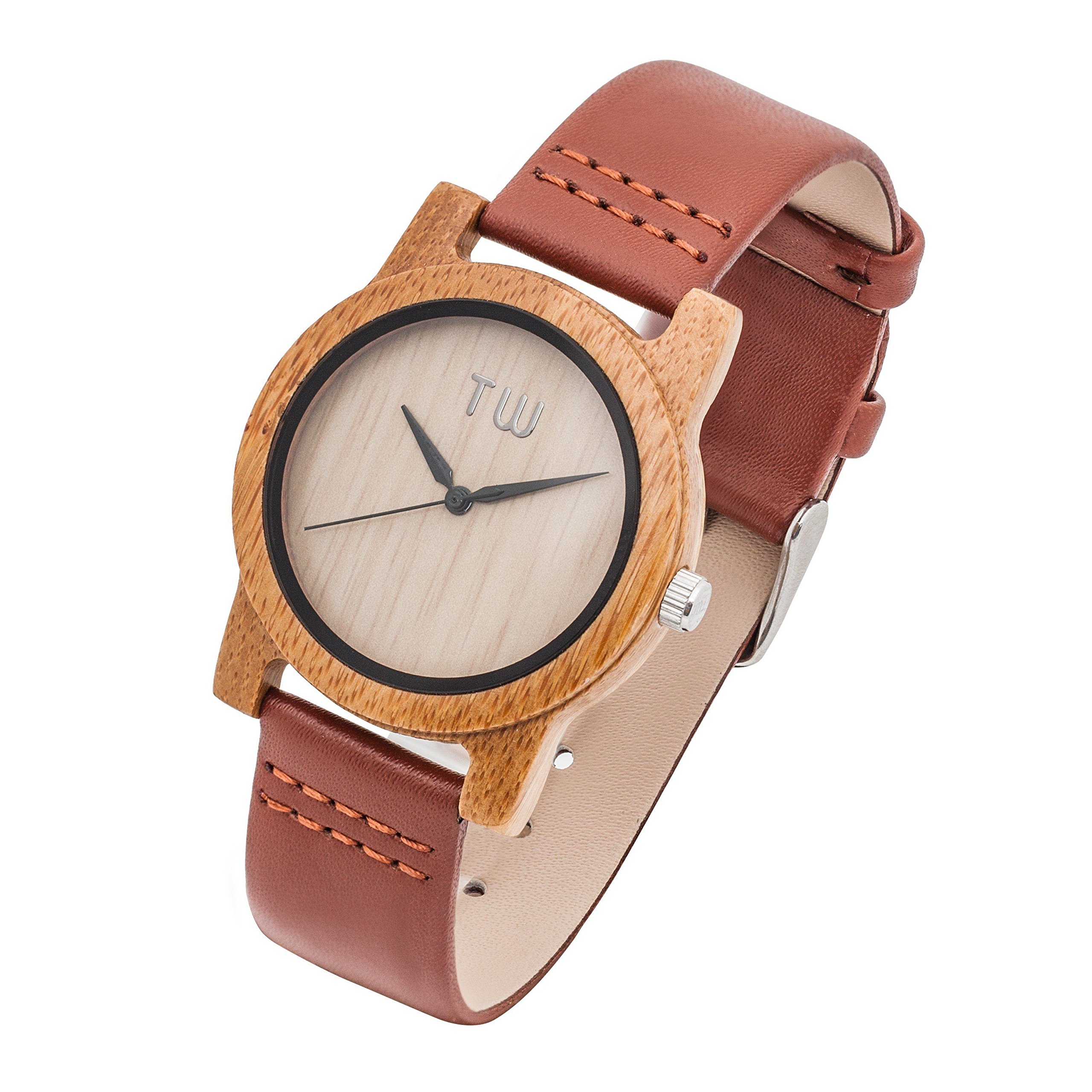 TruWood Women's Wooden Watch with Leather Strap Quartz Premium Quality Wrist Watch