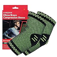 Elbow Brace Compression Support Sleeve For Golf Elbow Treatment, Injury Prevention, Healing and Recovery, Unisex, 1 Pair (2 pcs), Large