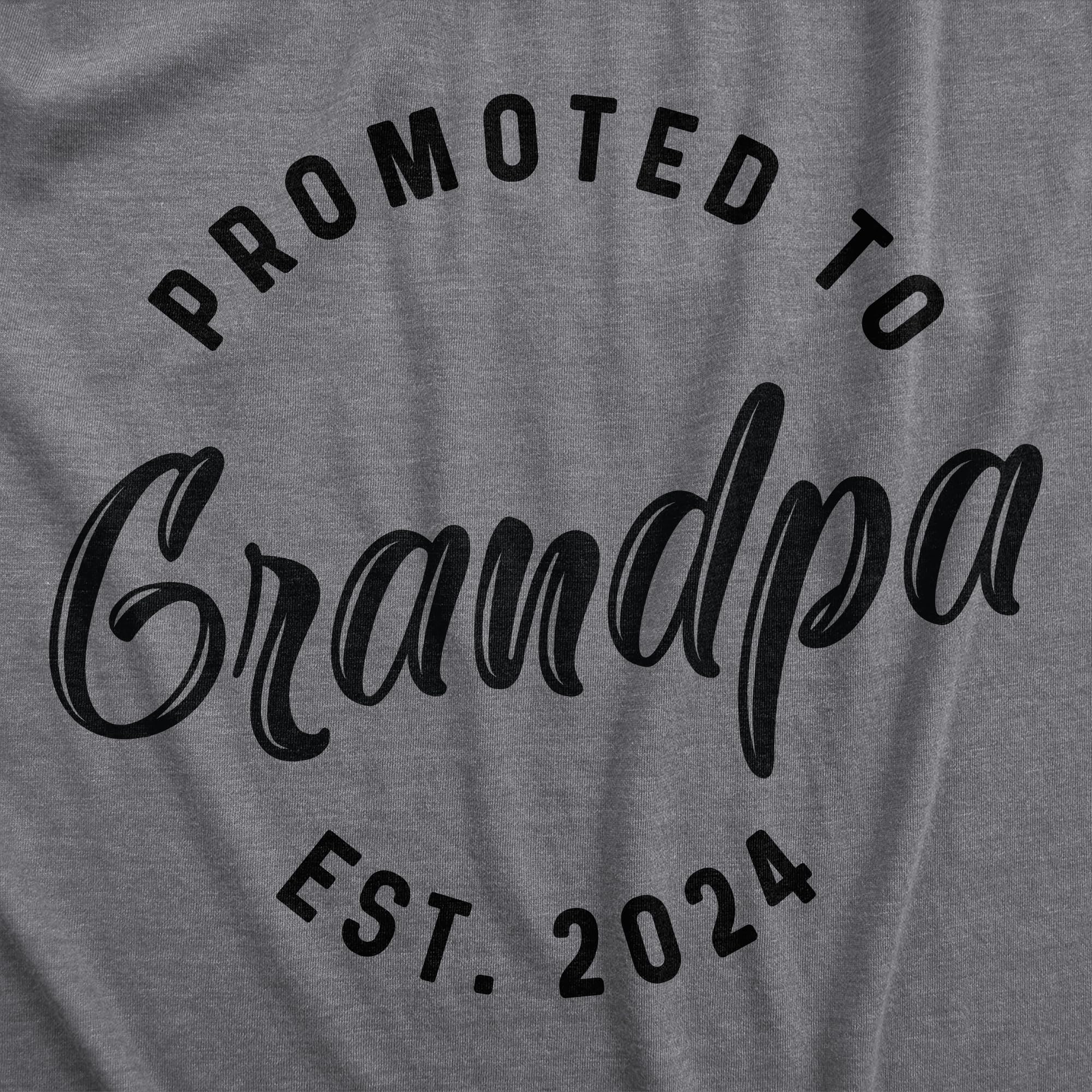 Crazy Dog Mens Promoted to Grandpa 2024 2023 2022 Graphic T Shirt New Baby Family Tee