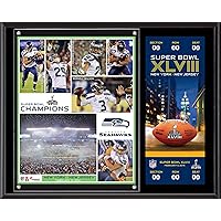 Seattle Seahawks Super Bowl XLVIII Champions 12'' x 15'' Plaque with Replica Ticket - NFL Ticket Plaques and Collages