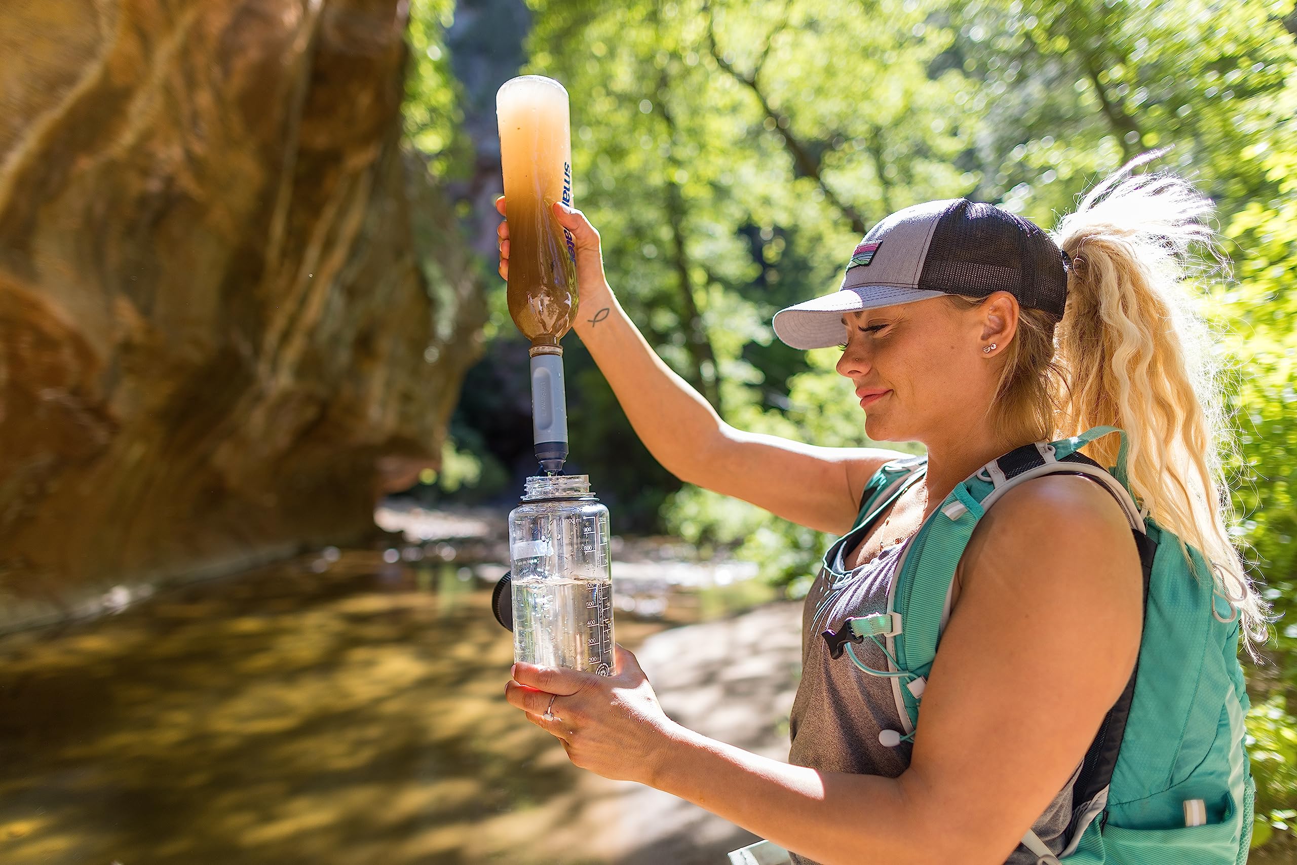LifeStraw Peak Series – Solo Personal Water Filter for Hiking, Camping, Travel, Survival and Emergency preparedness. Removes Bacteria, parasites and microplastics.
