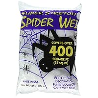 Fun World Costumes Webb Super Stretch&Trade Spider Web, 400 square feet, White/MultiColor/Square