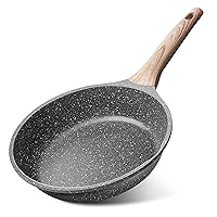 Caannasweis Nonstick Granite Frying Pan Skillet, Non Stick Omelette Fry Pans, Omelet Egg Pan, Stone Cookware Chef's Pan, Induction Compatible, PFOA Free (Gray, 8 Inch)