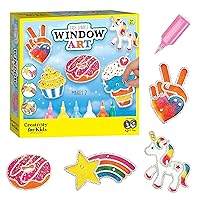 Creativity for Kids Easy Sparkle Window Art Kit - Paint and Decorate 7 DIY Suncatchers, Arts and Crafts for Kids Ages 6-8+, Activities for Kids, Rainbow Sprinkles