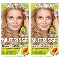 Hair Color Nutrisse Nourishing Creme, 92 Light Buttery Blonde (Shortbread) Permanent Hair Dye, 2 Count (Packaging May Vary)