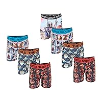 STAR WARS -Baby Yoda Mandalorian 100% Cotton Briefs, Athletic Boxer Briefs, Assorted Prints, Sizes 2/3t, 4t, 4, 6, 8, and 10