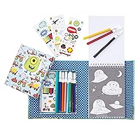 Coloring Set - Adventure Theme - Take Along Travel Art Kit - All Supplies Included - Easy Clean Up and Storage - Ages 3+ - 60207, Blue