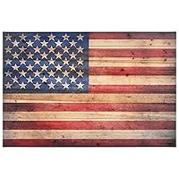 American Flag Digital Print on Solid Wood Wall Art, 30