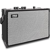 Pyle Bluetooth Speaker - 120W Rechargeable Leather Portable Wireless BT Retro Style Audio System with TWS, FM Radio, Heavy Bass Music Player w/Remote Control, 5H Long Playtime, AUX, Mic Input