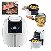 GoWISE USA XL 8-in-1 Digital Air Fryer with Recipe Book, 5.8-Qt, White