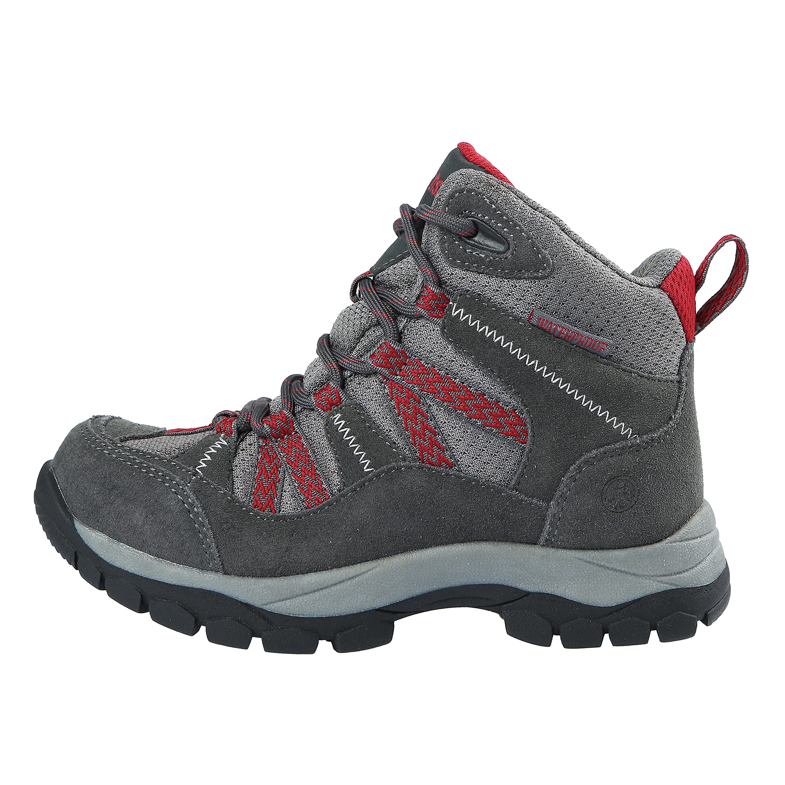 Northside Unisex Freemont Waterproof Hiking Boot, Dark Gray/red, 3 Medium US Little Kid