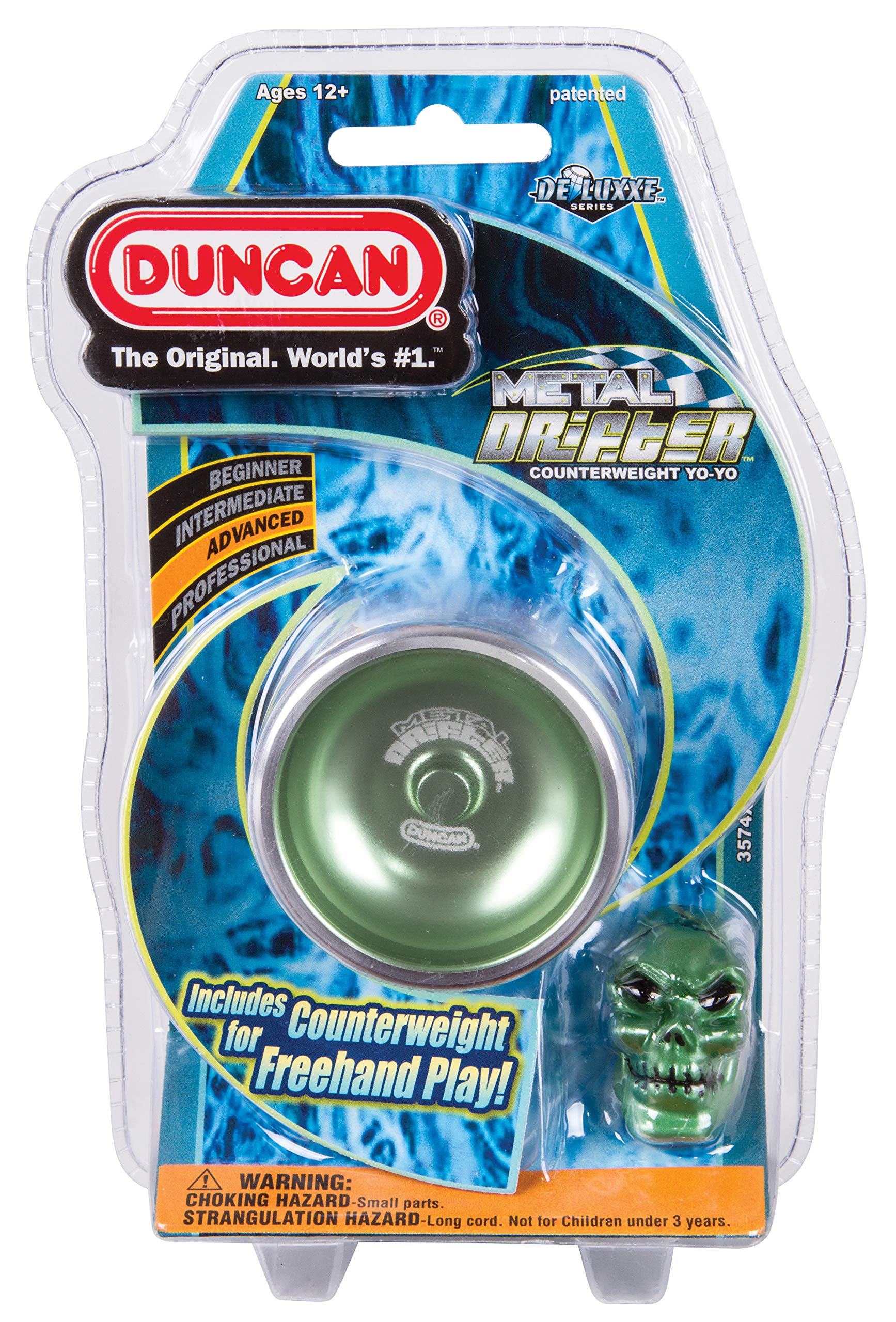 Duncan Toys Metal Drifter Yo-Yo, String Trick Yo-Yo with Counterweight, Ball Bearing Axle and Aluminum Body, Green