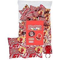 Ring Pop Individually Wrapped Red Cherry 30 Count Bulk Lollipop Pack – Cherry Flavored Lollipop Suckers for Kids - Fun Candy Bulk For Party Favors, Color Parties, Bachelorette Parties & Goodie Bags