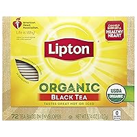 Tea Bags For a Iced or Hot Tea Organic Black Tea Iced or Hot Tea that Can Help Support a Healthy Heart 5.9 oz 72 Count (Pack of 2)