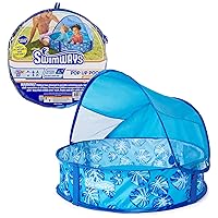 Swimways Elite Pop-Up Above Ground Pool, Baby Pool with Canopy & Carrying Case, Foldable Kiddie Pool for Ages 9-24 Months, Measures 32