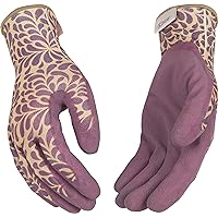 Kinco 1797W-L-1 Purple-patterned polyester knit shell, Foam latex coated palm, Elastic knit wrist, Size: L