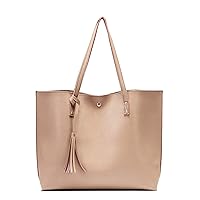 Nodykka Women Tote Bags Top Handle Satchel Handbags PU Faux Leather Tassel Shoulder Purse