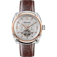 Ingersoll The Michigan Men's Automatic Watch 45mm Open Heart Dial and Leather Strap