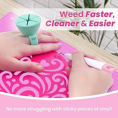 tweexy Craft Vinyl Weeding Scrap Collector Ring for Heat Transfer Vinyl, HTV Crafting Adhesive Paper Sheets Holder (Mint)