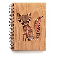 Patchwork Red Fox Spiral Daily Gratitude Journal with Blank Pages for Him Her [Hardcover Writing Notebook for Travel, Happy Father's Day Gifts for Dad from Kids, Made in the USA]