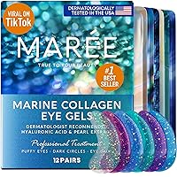 MAREE Eye Gels - Under Eye Wrinkle Eye Gels for Puffy Eyes and Dark Circles with Natural Marine Collagen & Hyaluronic Acid - Anti-Aging Eye Mask for Face to Soothe Puffiness, Eye Bags and Wrinkles