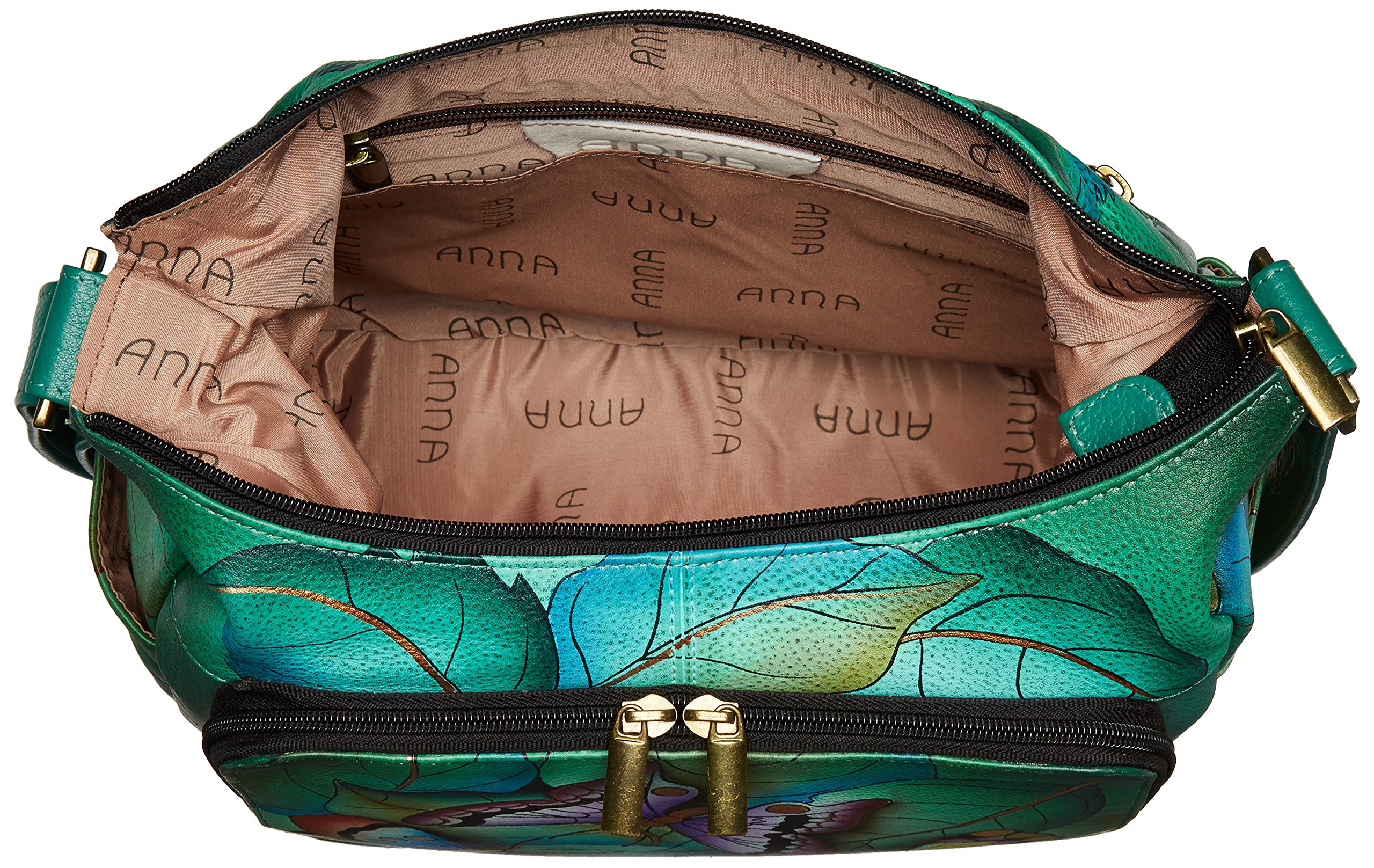 Anna by Anuschka Women's Genuine Leather Large Hobo Handbag | Zip-Top Multi-Compartment Tall Organizer