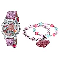 Accutime JoJo Siwa Girls' Quartz Watch with Rubber Strap, Pink and Multicolor, 13mm [Model: JOJ40050AZ]