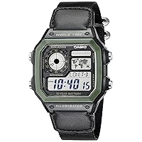 Casio Men's AE1200WHB-1BV Black Resin Watch with Ten-Year Battery