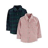 Baby Boys' Long-Sleeve Woven Shirt, Pack of 2