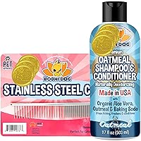 Oatmeal Shampoo 17oz + Stainless Steel Comb Bundle