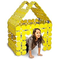 Yellow Set - Deluxe Fort Building Kit for Kids - Versatile Indoor Outdoor Play Set for Ages 5-12, STEM Educational Toy for Building Castles, Cars, and More