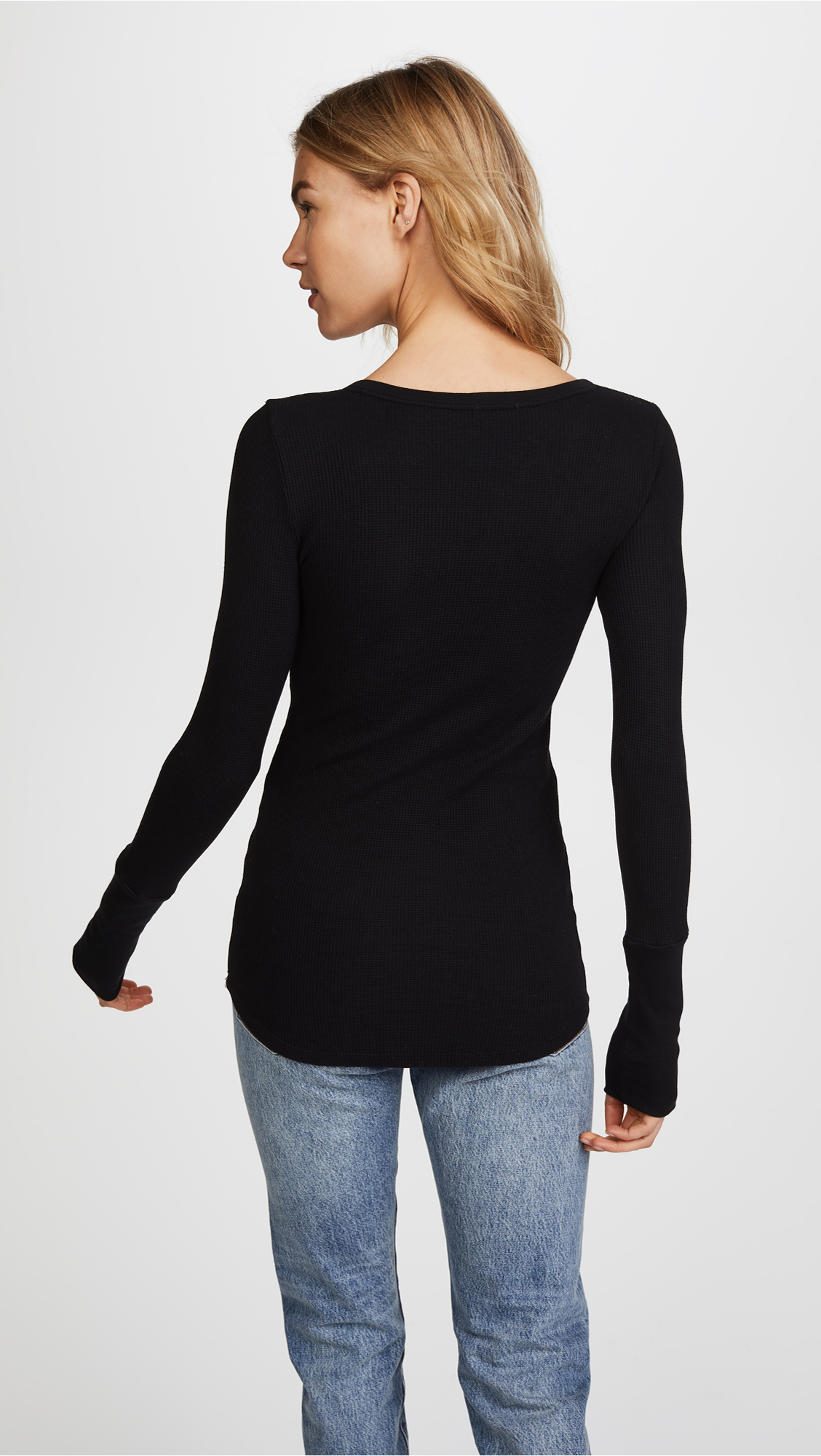 Splendid Women's Long Sleeve Thermal Henley Shirt