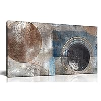 WDHCG Black Wall-Art for Living Room - Abstract Wall Decor - horizontal Wall Art for Bedroom Large Brown Pictures Geometric Poster Ready To Hang Size 60