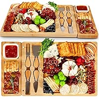 Charcuterie Board Set, Easoger Bamboo Cheese Board, 2023 Charcuterie Board and Knife Set - 𝐂𝐡𝐫𝐢𝐬𝐭𝐦𝐚𝐬 𝐆𝐢𝐟𝐭𝐬, 𝐇𝐨𝐮𝐬𝐞 𝐖𝐚𝐫𝐦𝐢𝐧𝐠, 𝐖𝐞𝐝𝐝𝐢𝐧𝐠, 𝐁𝐢𝐫𝐭𝐡𝐝𝐚𝐲 𝐏𝐚𝐫𝐭𝐲