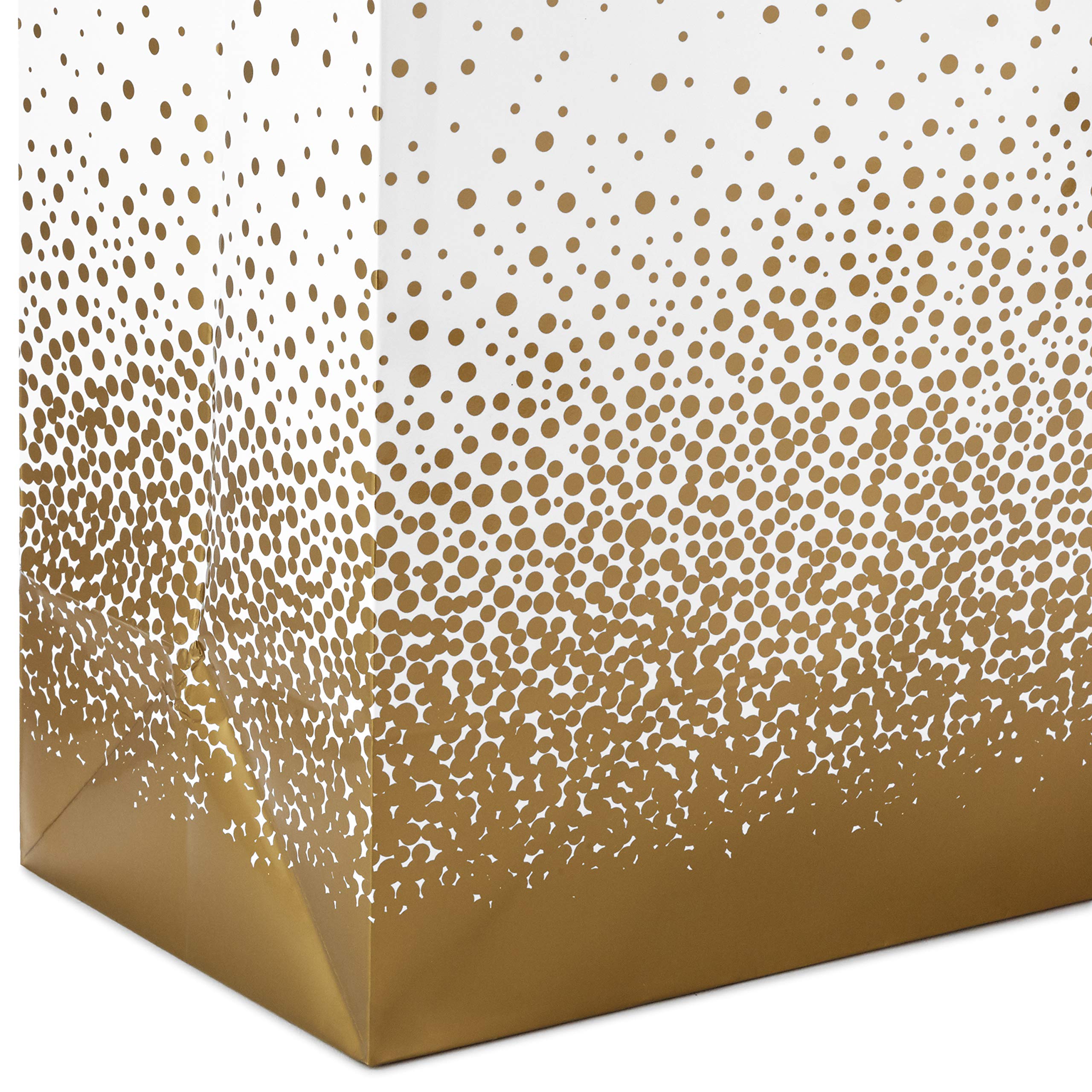 Hallmark Gold Gift Bag Assortment - Diamonds, Stripes, Dots (Pack of 6: 2 Medium 9