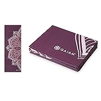 Gaiam Yoga Mat - Folding Travel Fitness & Exercise Mat - Foldable Yoga Mat for All Types of Yoga, Pilates & Floor Workouts (68